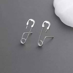 New 925 Sterling Silver Heart Safety Pin Stud Earrings set
